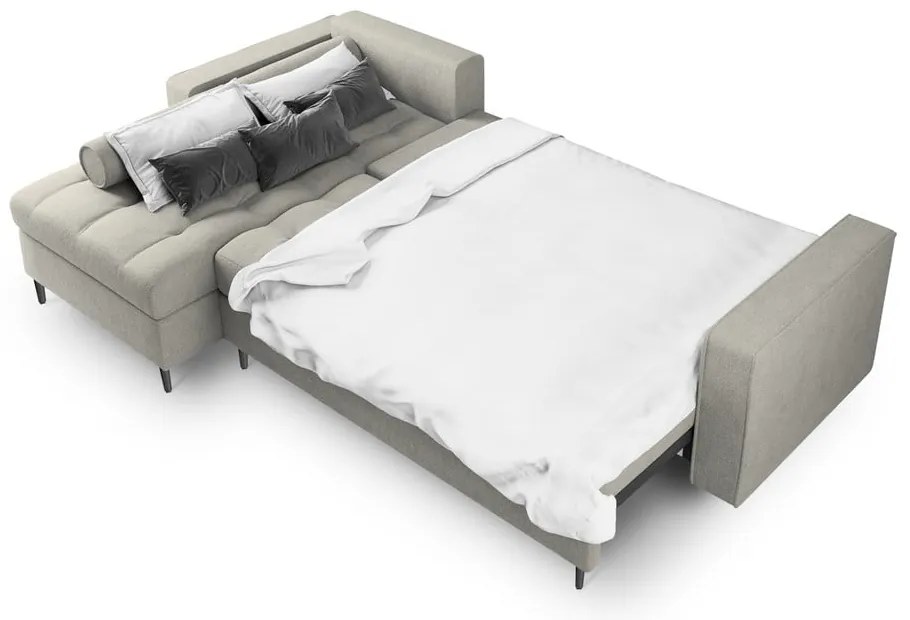 Santo világosszürke kinyitható sarokkanapé, bal oldali - Milo Casa