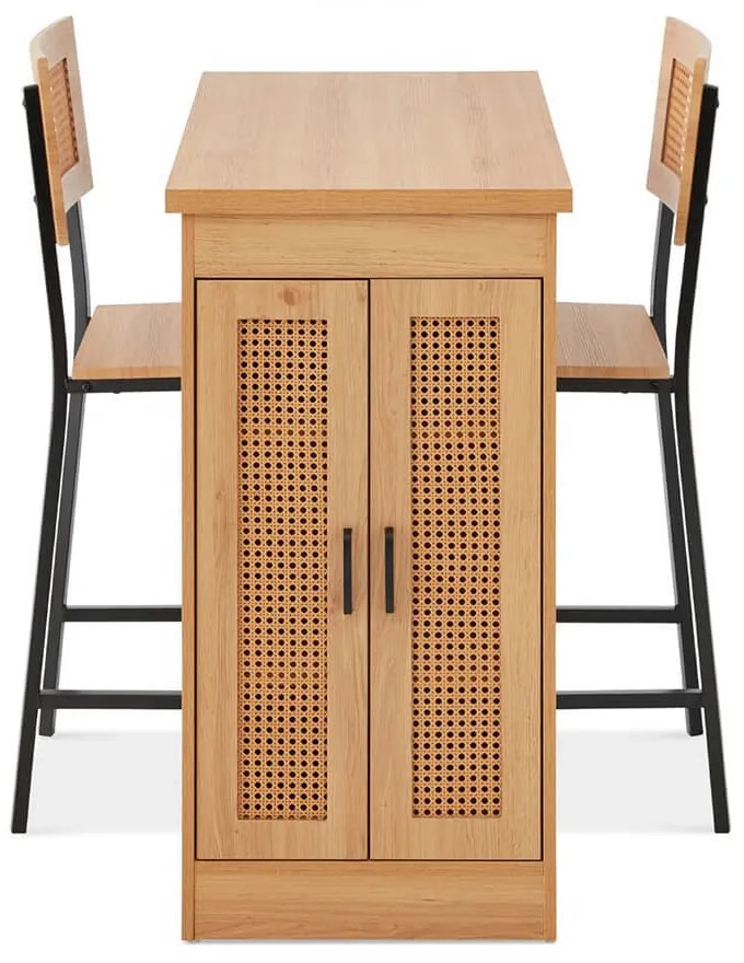 3 részes magasított étkezőgarnitúra tárolóval