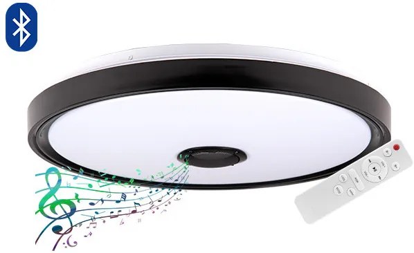 MasterLED Cosmo 72 W-os 500 mm fekete RGBW LED távirányítós mennyezeti lámpa