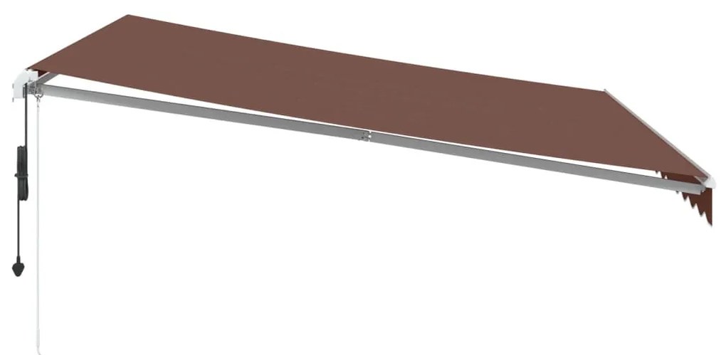 Barna automata kihúzható LED-es napellenző 400 x 300 cm