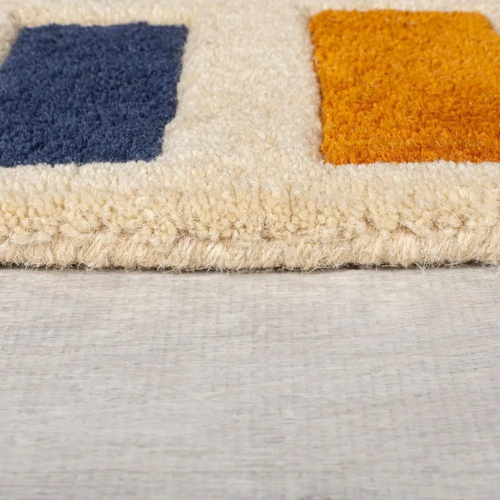 Kézi szövésű gyapjú futószőnyeg 60x230 cm Retro Blocks – Flair Rugs