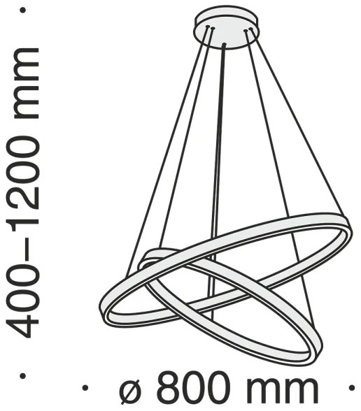Maytoni MOD058PL-L74BS3K - LED Csillár zsinóron RIM LED/88W/230V átm. 80 cm arany