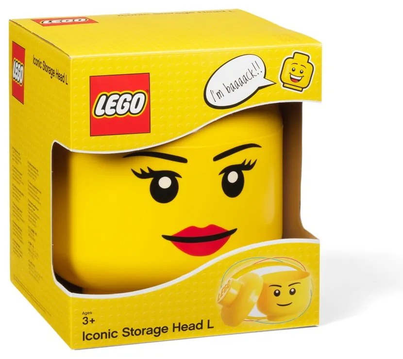 Lány minifigura fejformájú tároló, ⌀ 24,2 cm - LEGO®