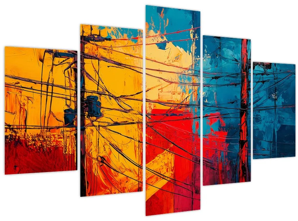 Kép - Absztrakt elektromos vezetékek (150x105 cm)