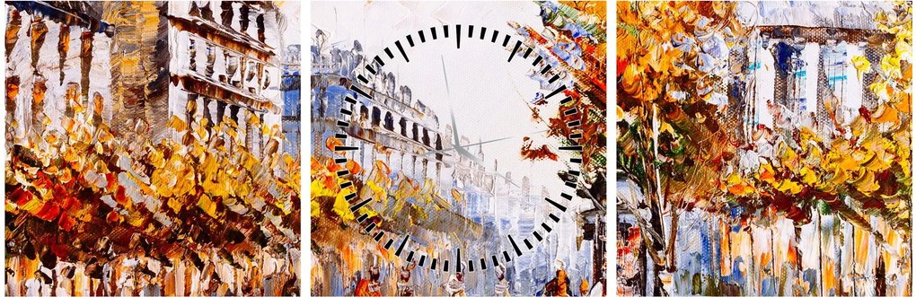 Kép - Utca Párizsban (órával) (90x30 cm)