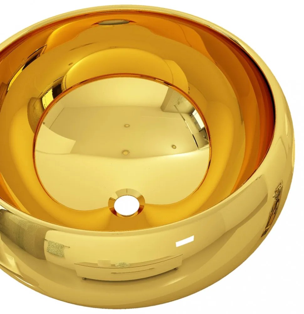 Aranyszínű kerámia mosdókagyló 40 x 15 cm