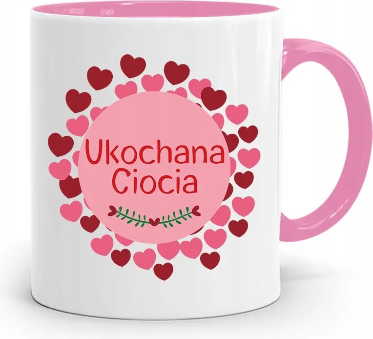 Rózsaszín Bögre Ajándék Nagynéninek, Szeretett Nagynénjének! fényképes nyomattal