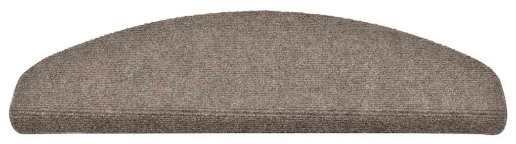 öntapadós lépcsőszőnyegek 30 db 65 x 21 x 4 cm bézs félkör alakú nagy