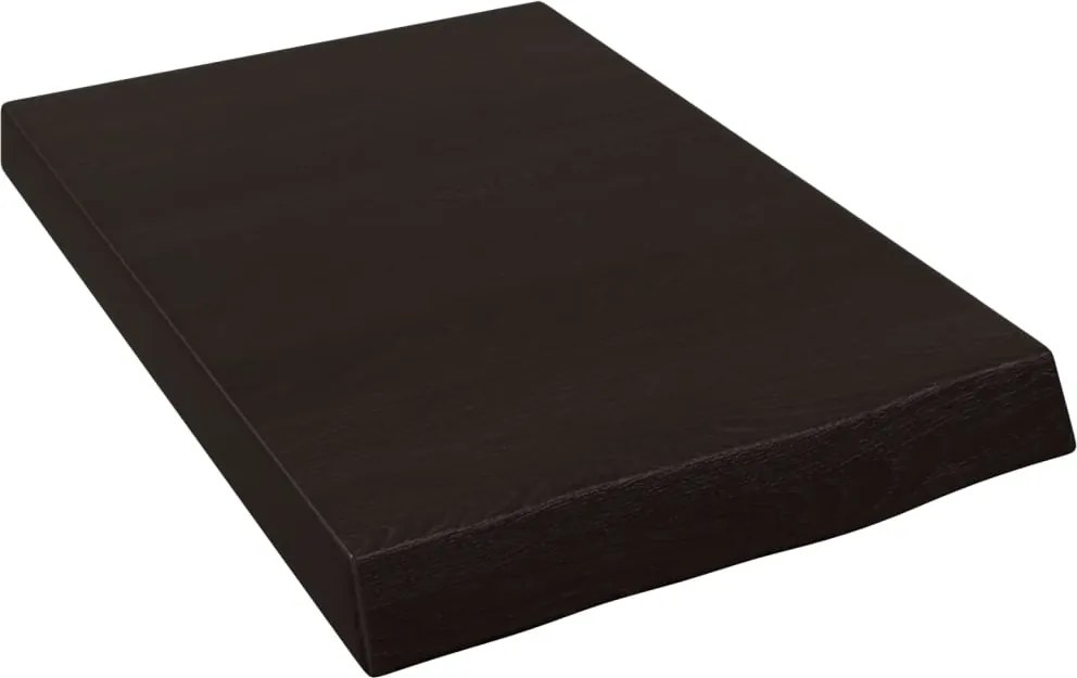 vidaXL sötétbarna kezelt tömör tölgyfa fali polc 40x60x(2-6) cm