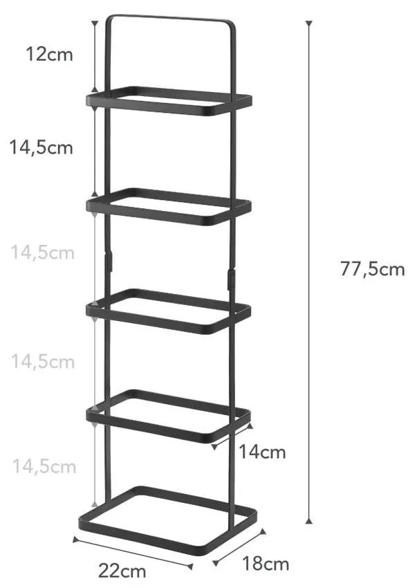 Fekete fém cipőtartó állvány Tower Shoe Rack – YAMAZAKI