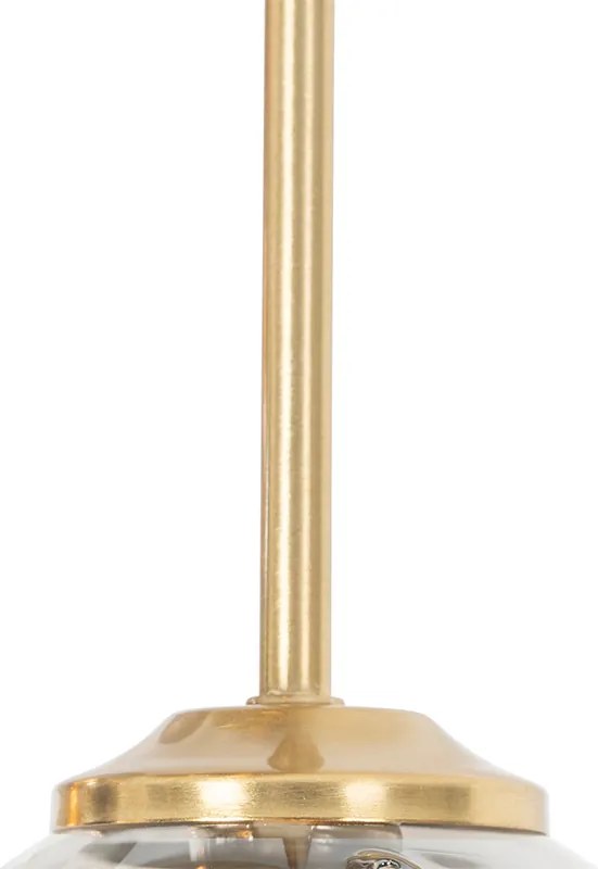 Okos mennyezeti lámpa arany színben, füstüveggel, 9 izzóval, 9 Wifi G9-es izzóval - Athén