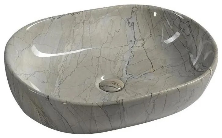 Sapho - DALMA munkalapra szerelhető mosdó 59x42 cm kerámia/grigio