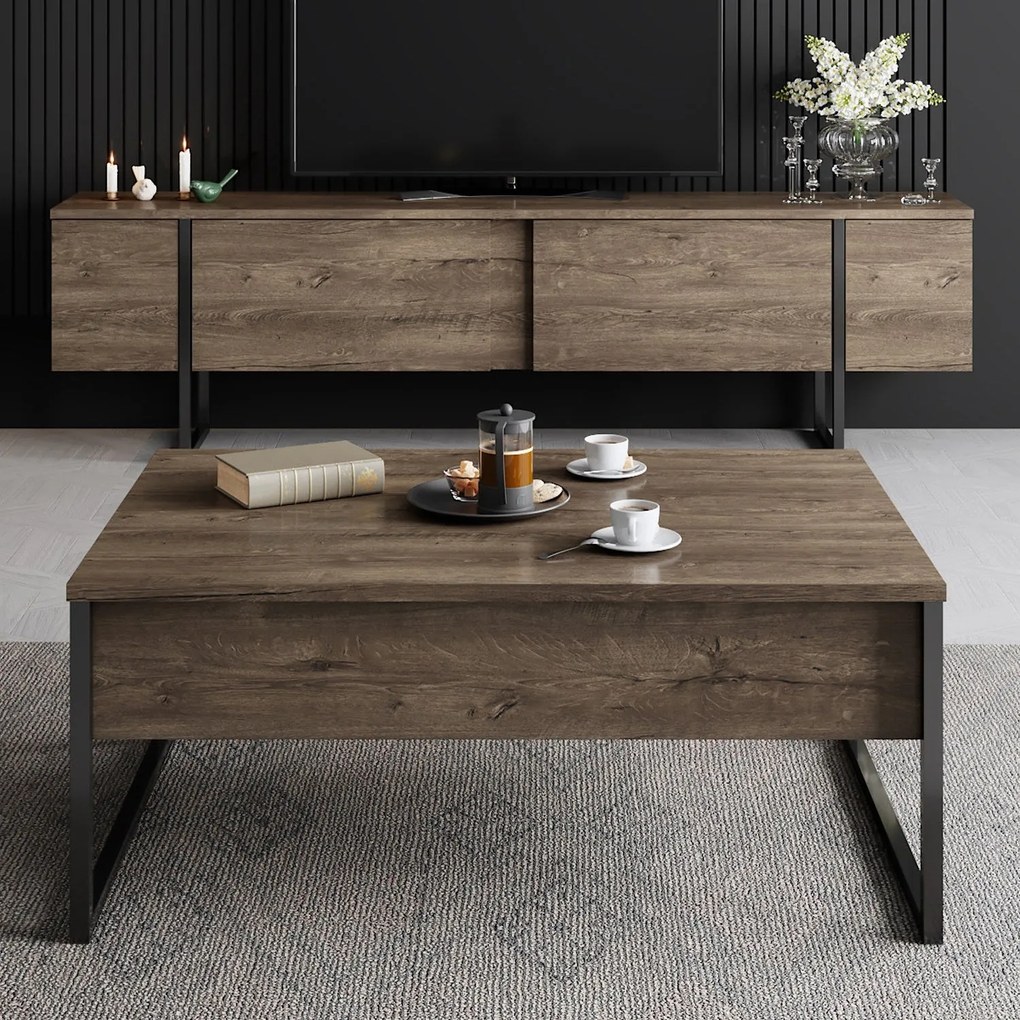 Dohányzóasztal Luxe - Walnut, Black