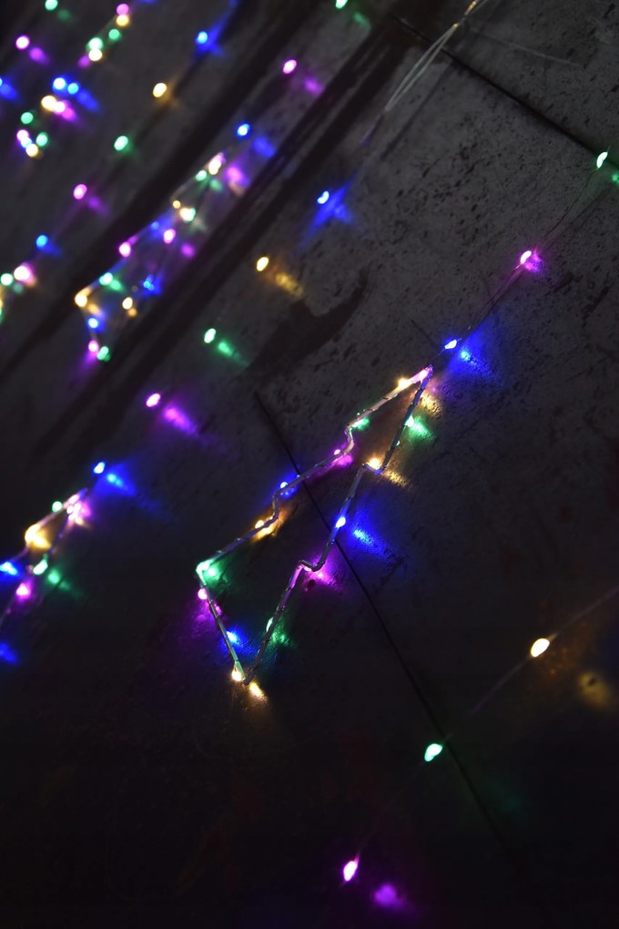 Girland Függöny 160 Karácsonyfa Színes Drót