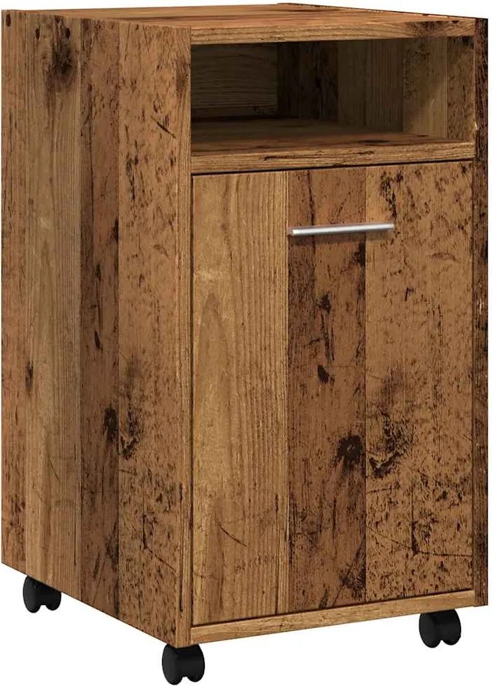 vidaXL szekrény kerekekkel Régi fa 33x38x60 cm Gépelt fa