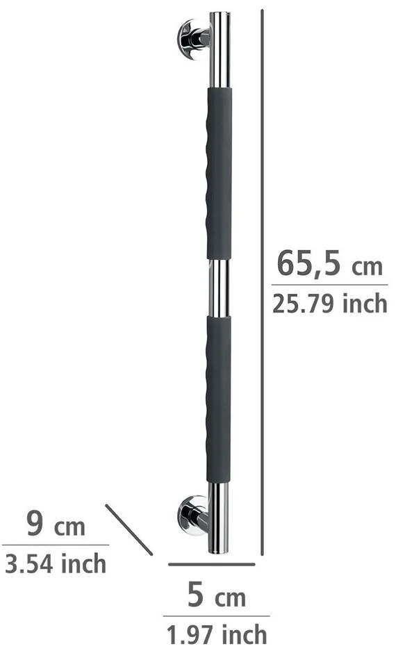 Fali rozsdamentes acél fürdőszobai kapaszkodó Secura – Wenko