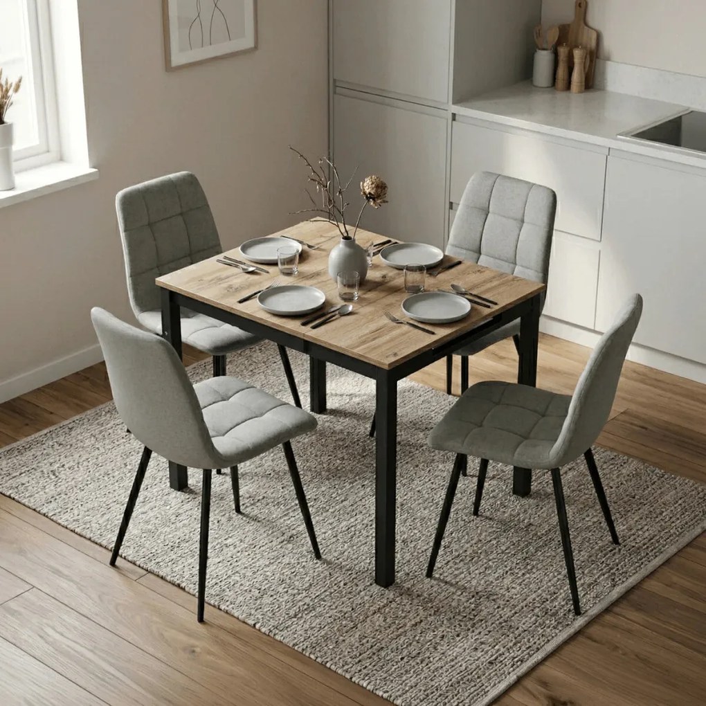 Étkezőasztal bővíthető 60–90 × 60 cm melamin tölgy OAK