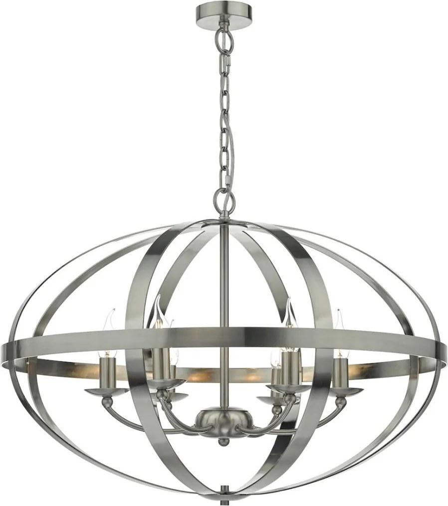 DAR LIGHTING SYM0646 SYMBOL Klasszikus Függesztett Lámpa Szatén Króm E14 IP20