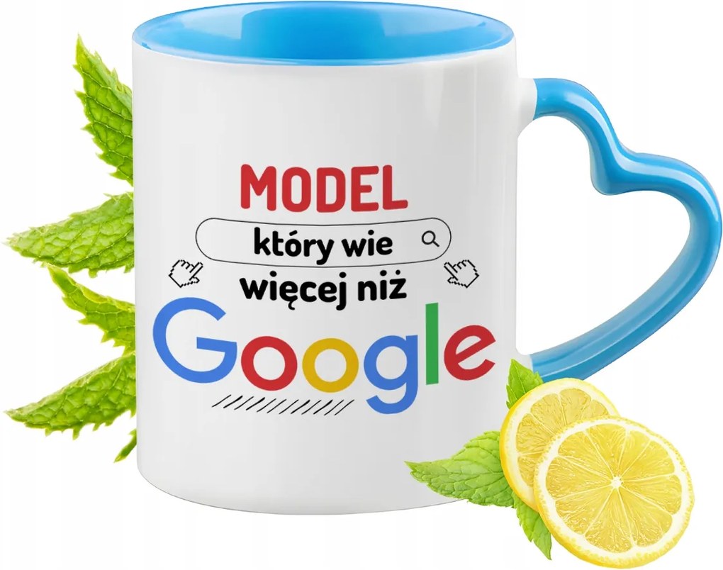 Modell Kék Bögre Szív Alakú Füllel Ajándék