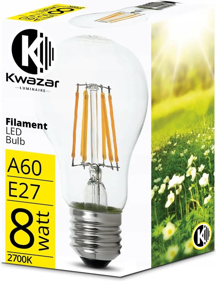 Led izzó E27 Filament 8W 800lm 3000K Edison Dekoratív Meleg 360°