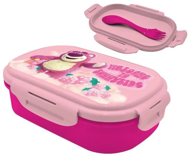 Disney Játékháború Lotso szendvicsdoboz + evőeszköz szett