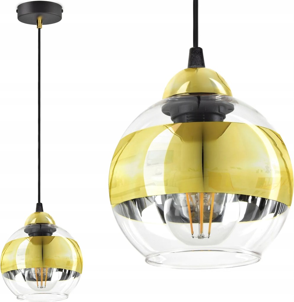 Mennyezeti lámpa Csillár Fekete Arany Glass EZ1 Led