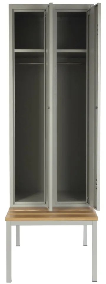 Fém szekrény paddal, 60 x 85 x 185 cm, hengerzár, szürke - RAL 7035