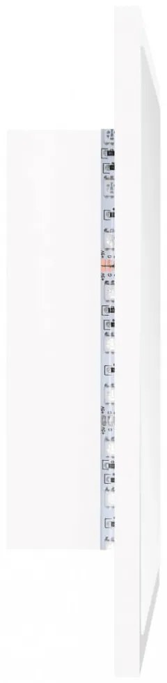 fehér akril LED-es fürdőszobai tükör 40 x 8,5 x 37 cm