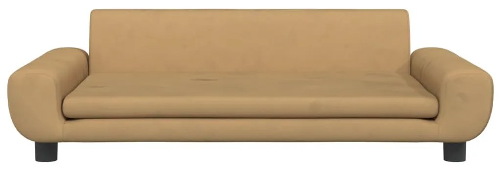 barna bársony gyerekkanapé 100 x 54 x 33 cm