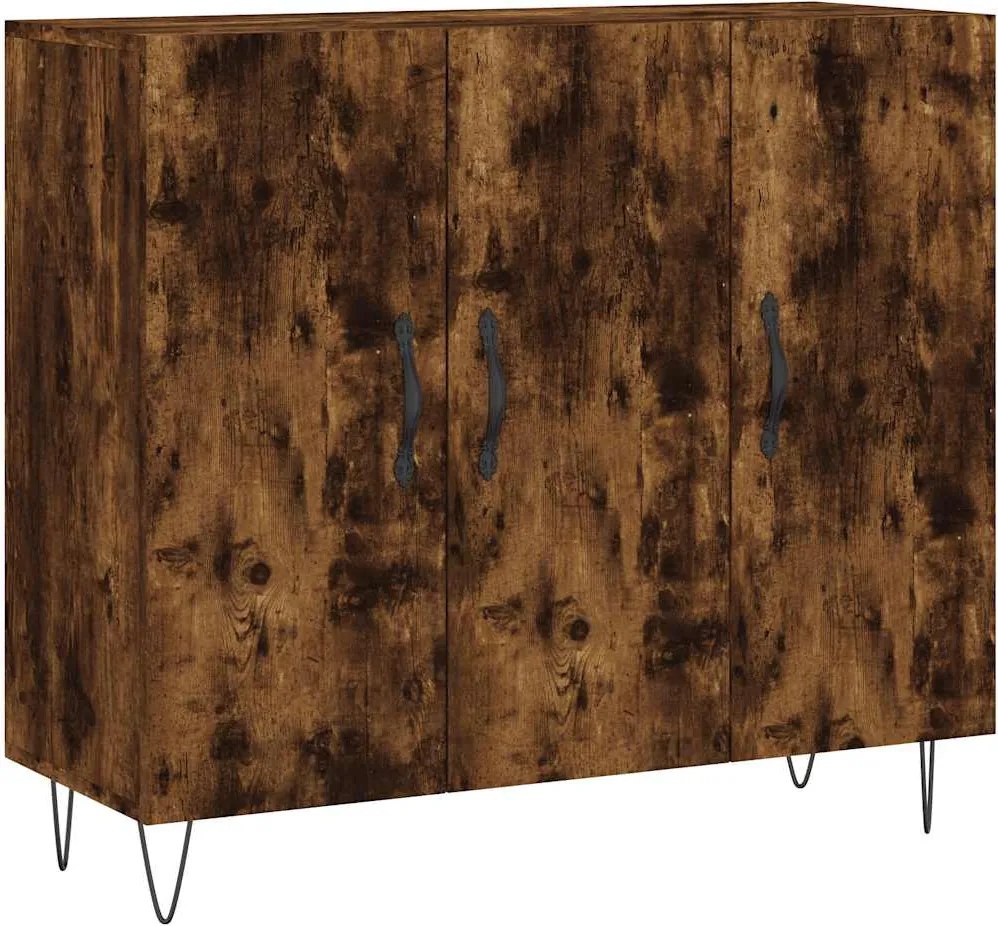 vidaXL füstös tölgy színű szerelt fa tálalószekrény 90 x 34 x 80 cm