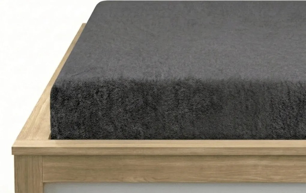 Frottír sötétszürke lepedő EXCLUSIVE 90x200 cm