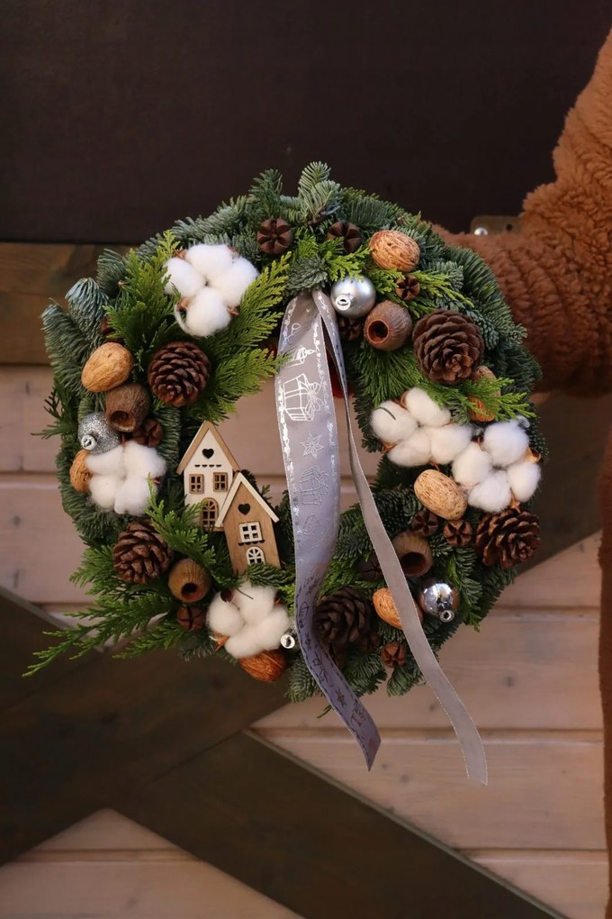 Karácsonyi Koszorú Nemes Jelenfából, 40 cm-es koszorú, Karácsony