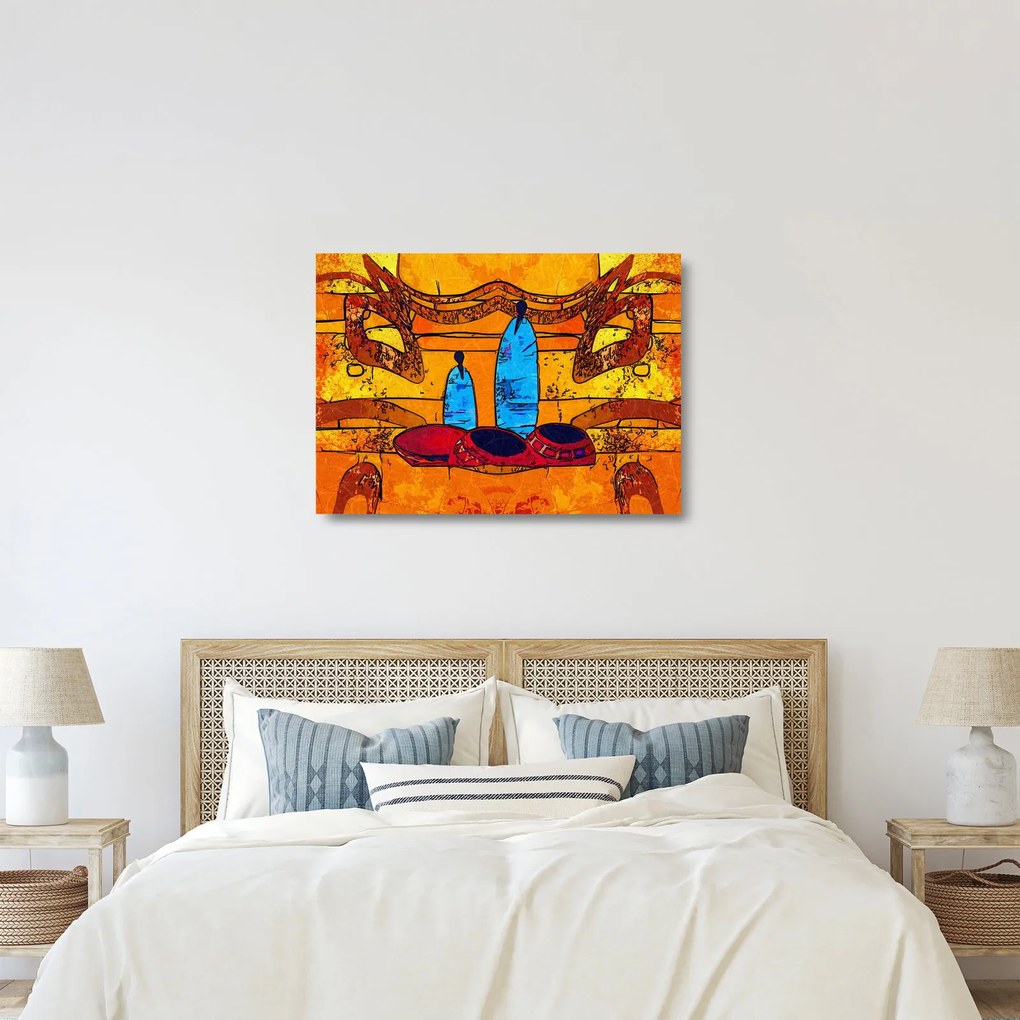 Kép - Ősi festészet (üvegen) (70x50 cm)