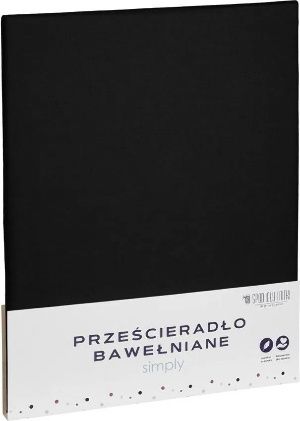 Pamut lepedő 160x200 fekete