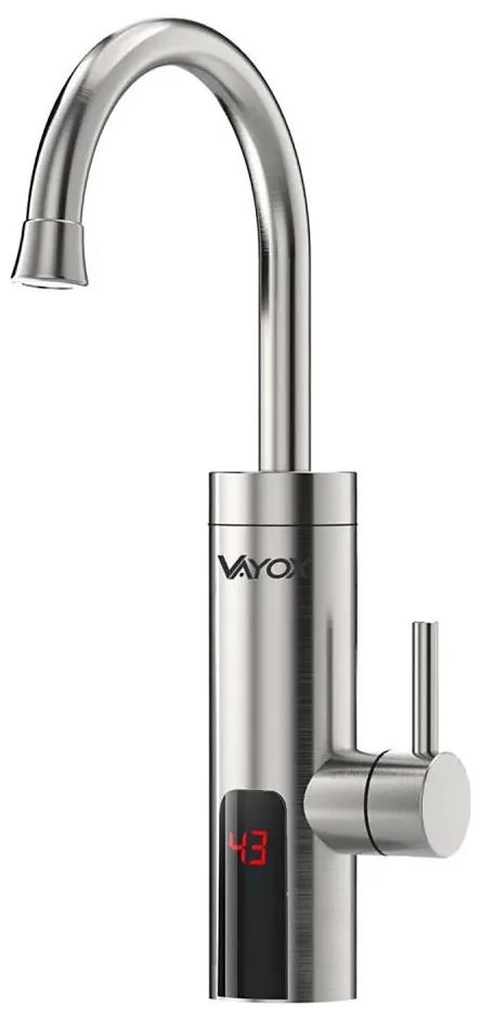 Vayox Átfolyós vízmelegítő LED kijelzővel 3000W/230V IPX4 rozsdamentes BX0049
