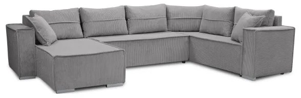 Univerzális, kihúzható U-alakú sarokgarnitúra LONDON, szürke