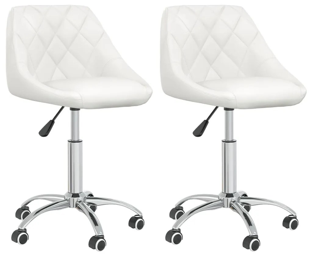 2 db fehér műbőr forgó étkezőszék