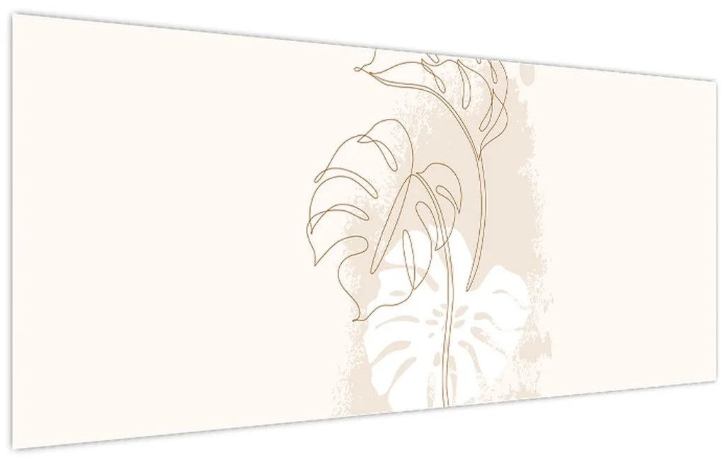 Kép - Line art monstera N⁰1 (120x50 cm)