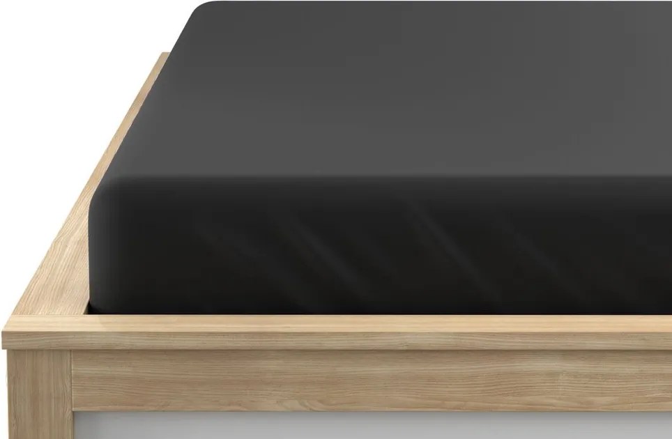 Jersey gumis lepedő lycrával fekete 90 x 200 cm