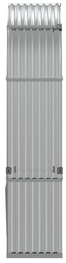 ezüstszínű horganyzott acél rönktartó 120 x 45 x 210 cm