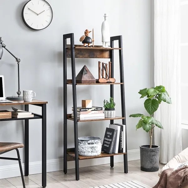 Könyvszekrény NAVARO barna/fekete