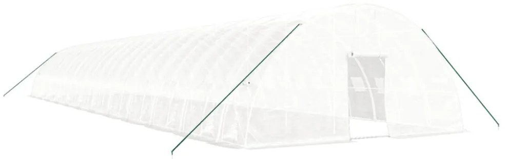 fehér acélvázas melegház 144 m² 24x6x2,85 m