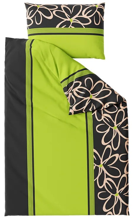 Pamut ágynemű BELLA BLEND zöld Ágyneműhuzat mérete: 70 x 90 cm | 140 x 200 cm