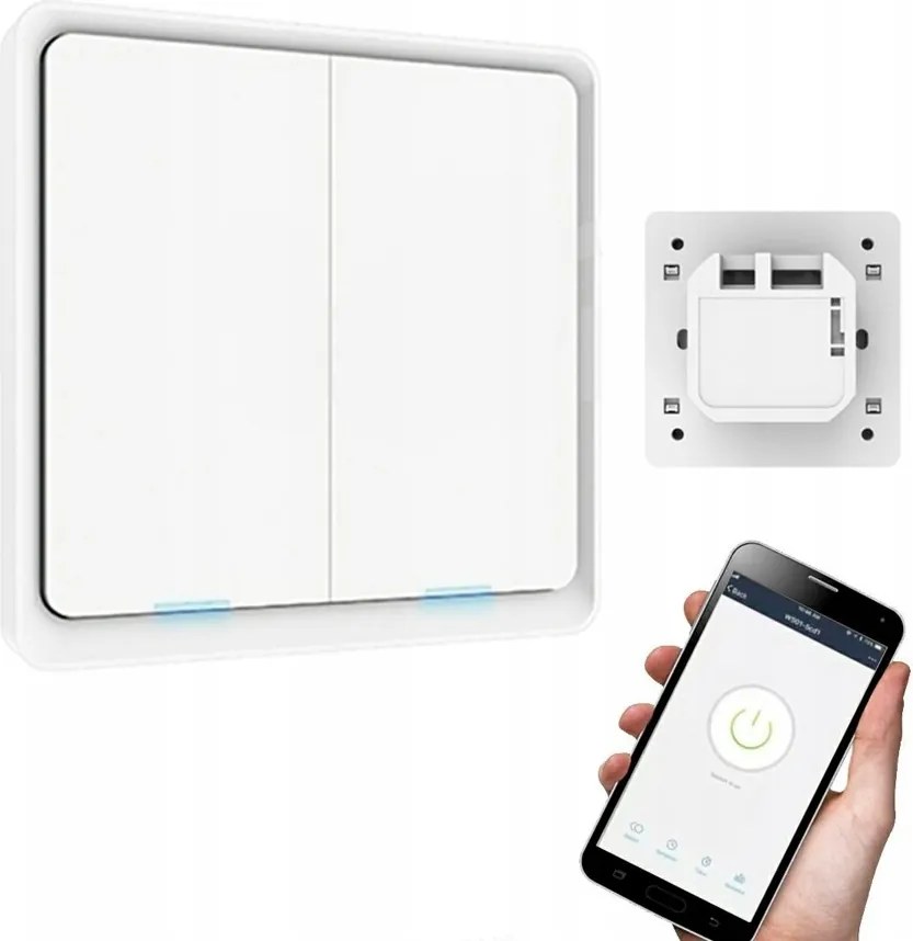 Süllyesztett kapcsoló Smart Zigbee Dupla Tuya Google Amazon