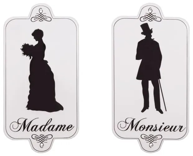 Fém falitábla 16,5x33 cm Madame Monsieur – Antic Line