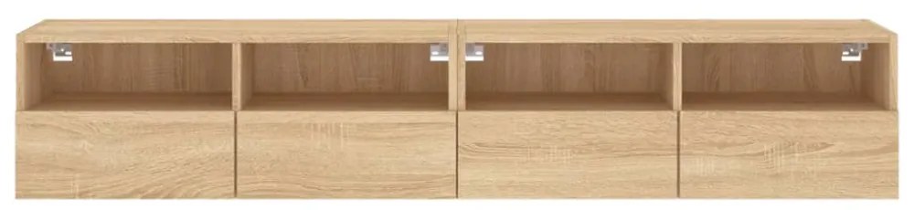 2 db sonoma tölgy színű szerelt fa fali TV-szekrény 80x30x30 cm