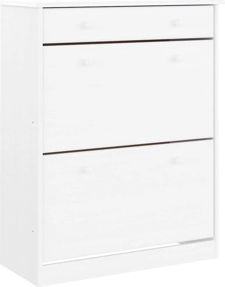 vidaXL ALTA fehér tömör fenyőfa cipőszekrény 77x35x96 cm