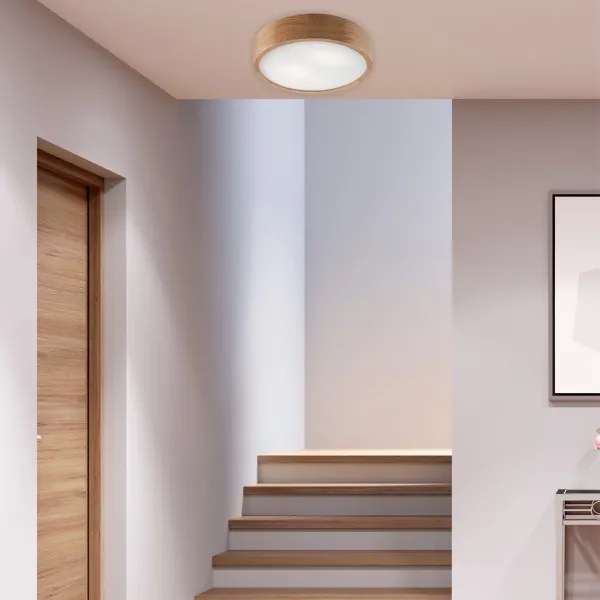 Brilagi - LED RGBW dimmelhető mennyezeti lámpa CARVALHO 2xE27/9W/230V Wi-Fi tölgy átm. 37,5