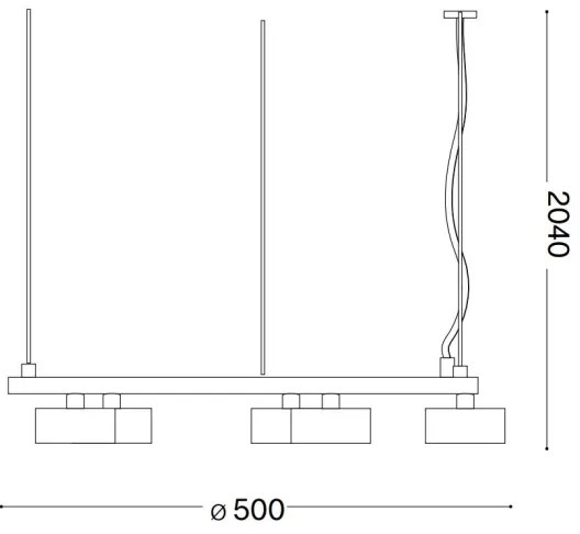 Ideal Lux - LED Csillár zsinóron MINOR 5xGX53/9W/230V átm. 50 cm fekete