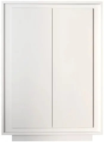 SKY 2.0 magas komód, 2 ajtóval, fehér matt lakkozott vázzal és előlapokkal